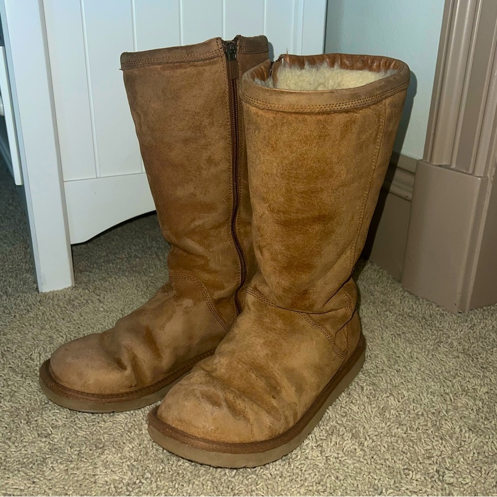 UGG Australia Chestnut Brown Side Zipper Detail Tall Boot